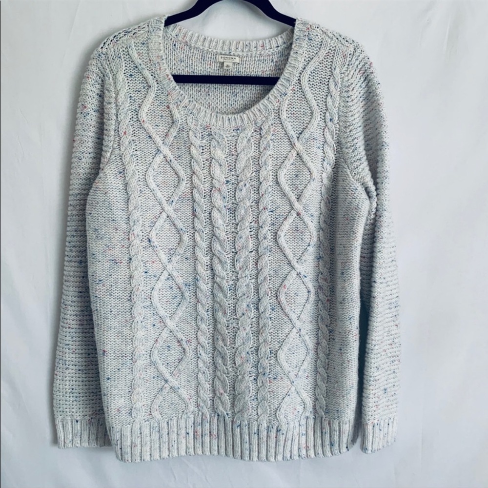 Sonoma Birthday Cake Sprinkles Cable Knit Sweater size XL